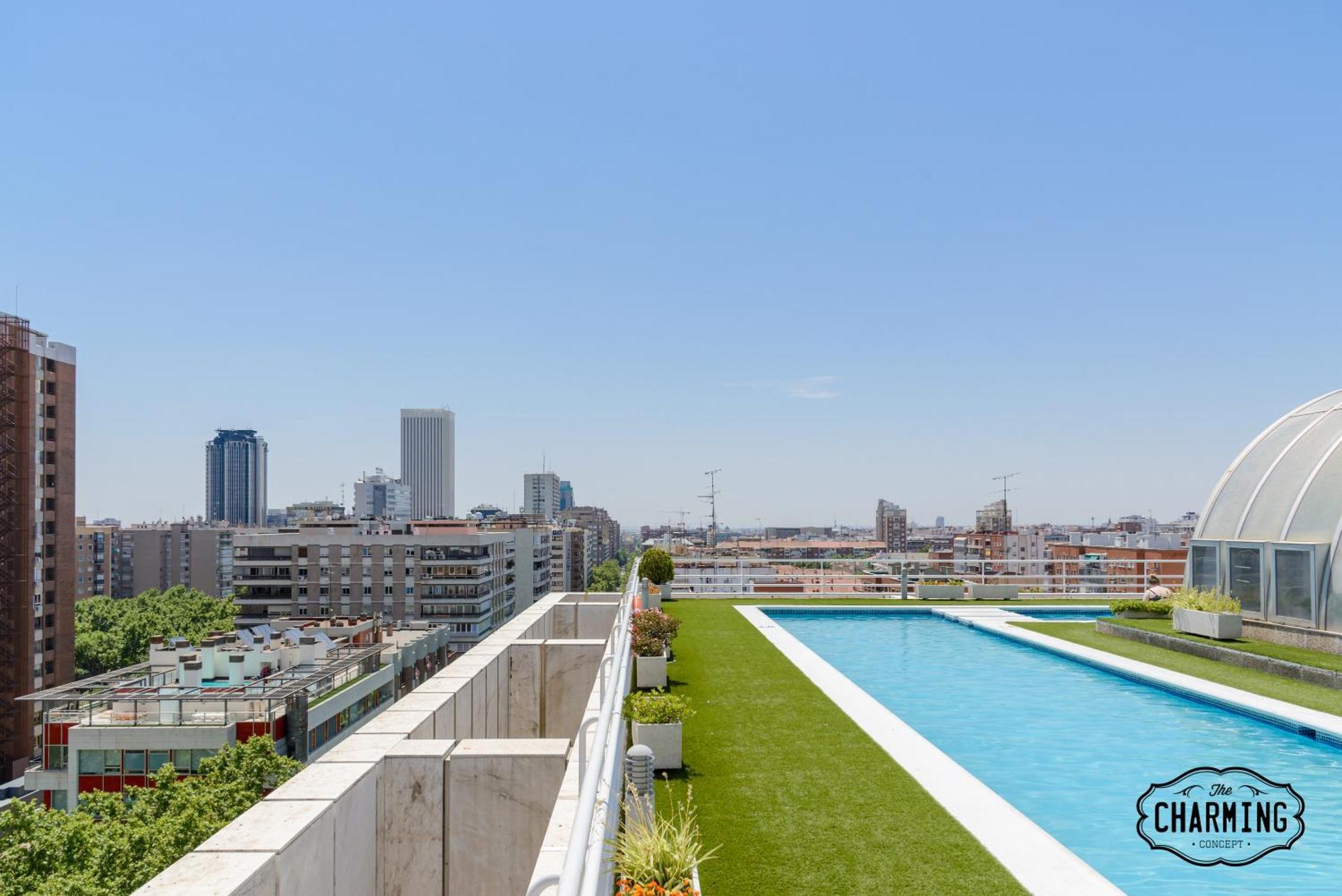 Charming Eurobuilding 2 Terrace Exclusive - Plaza De Parking Apartment Madrid Exterior foto